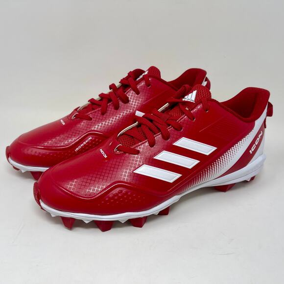 adidas Icon 7 MD Baseball Cleats Mens Sz 10 Red Ironskin I.1.9 Sporty - Picture 8 of 16
